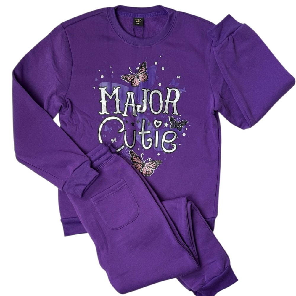 NWT Major Cutie Fleece Outfit 2 Pcs Purple L